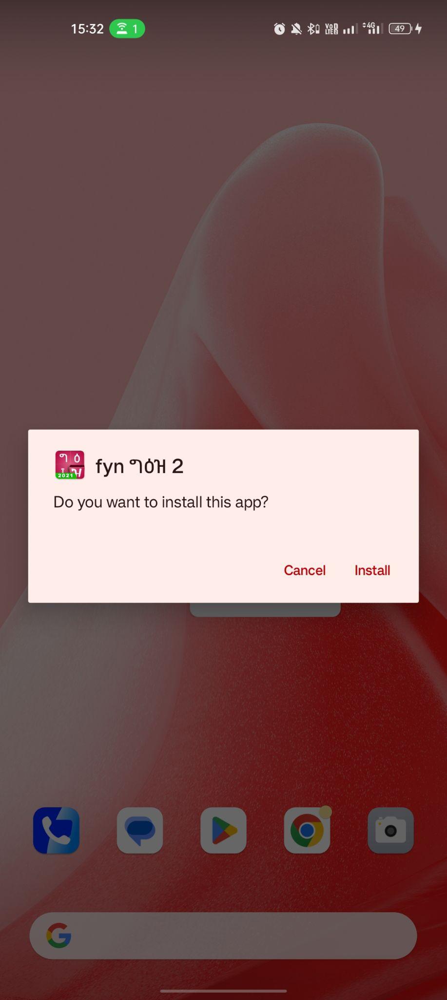 click on install