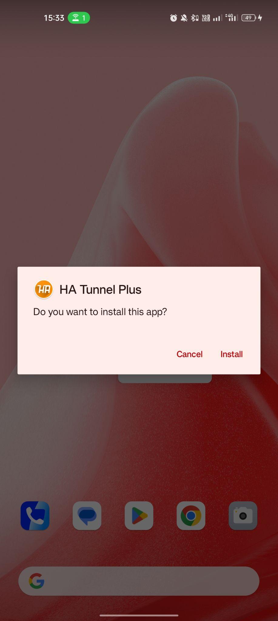 click on install