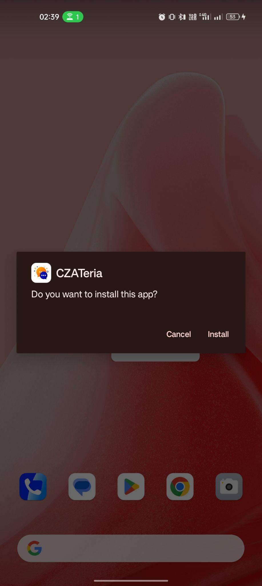 click on install