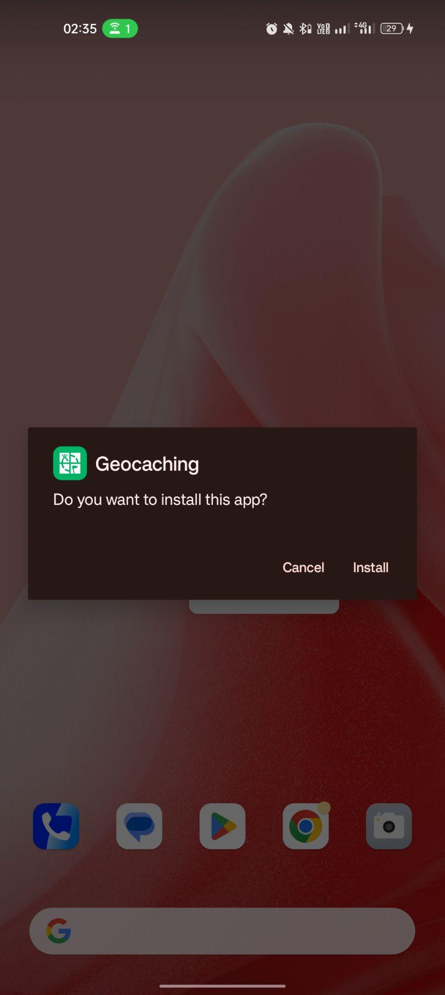 click on install
