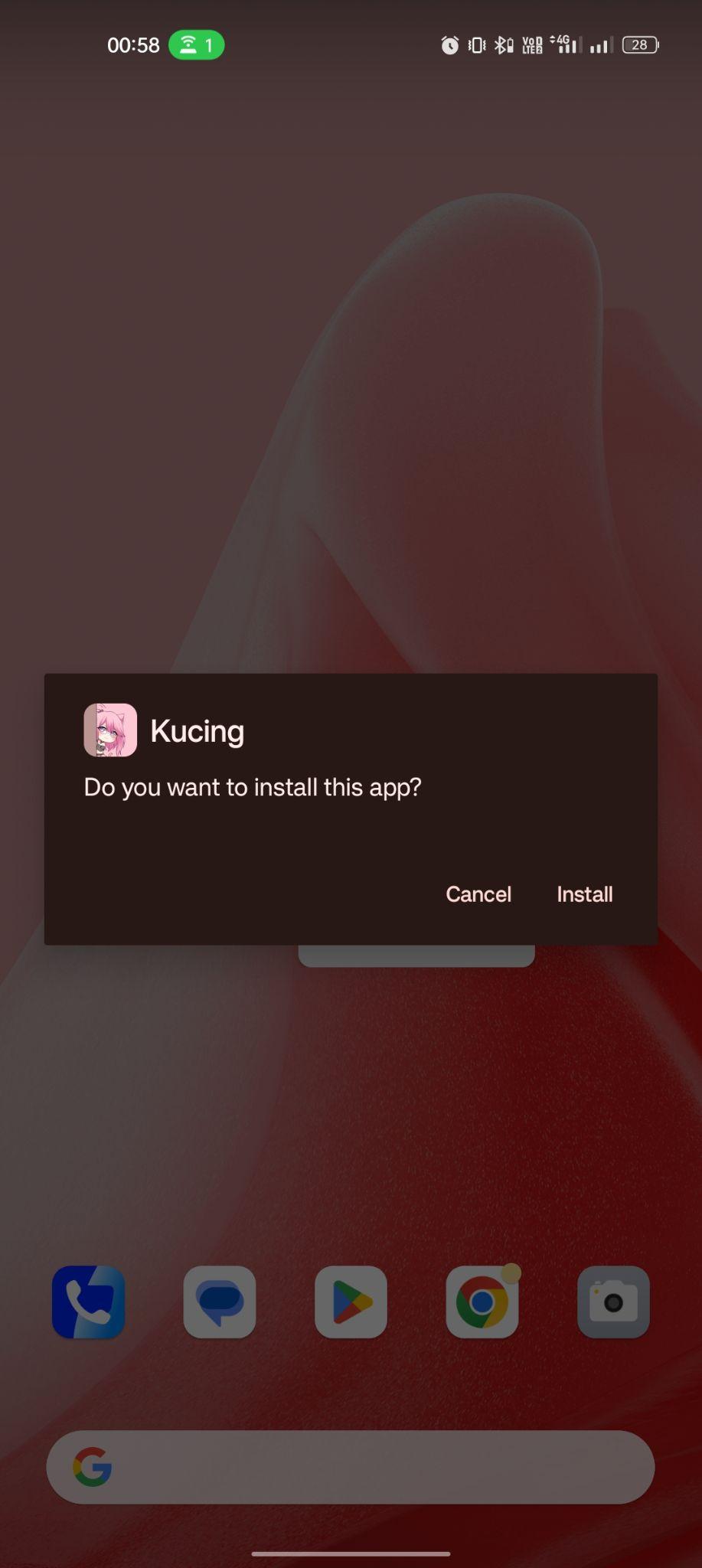 click on install