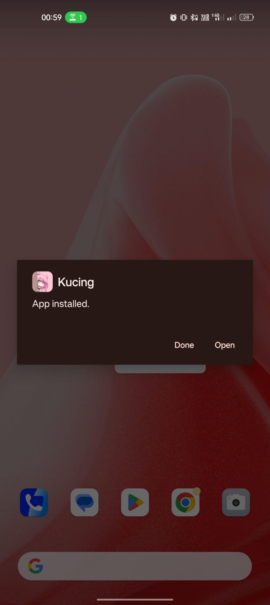 Kucing apk installed