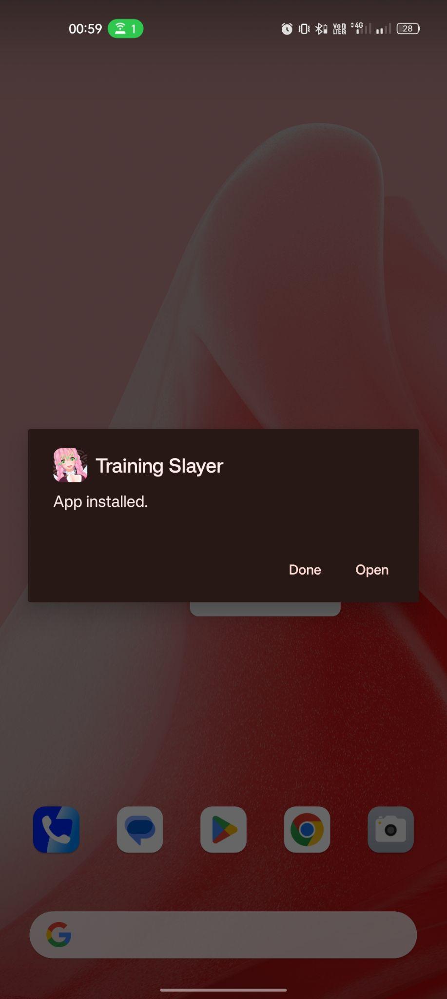 Training Slayer apk installed