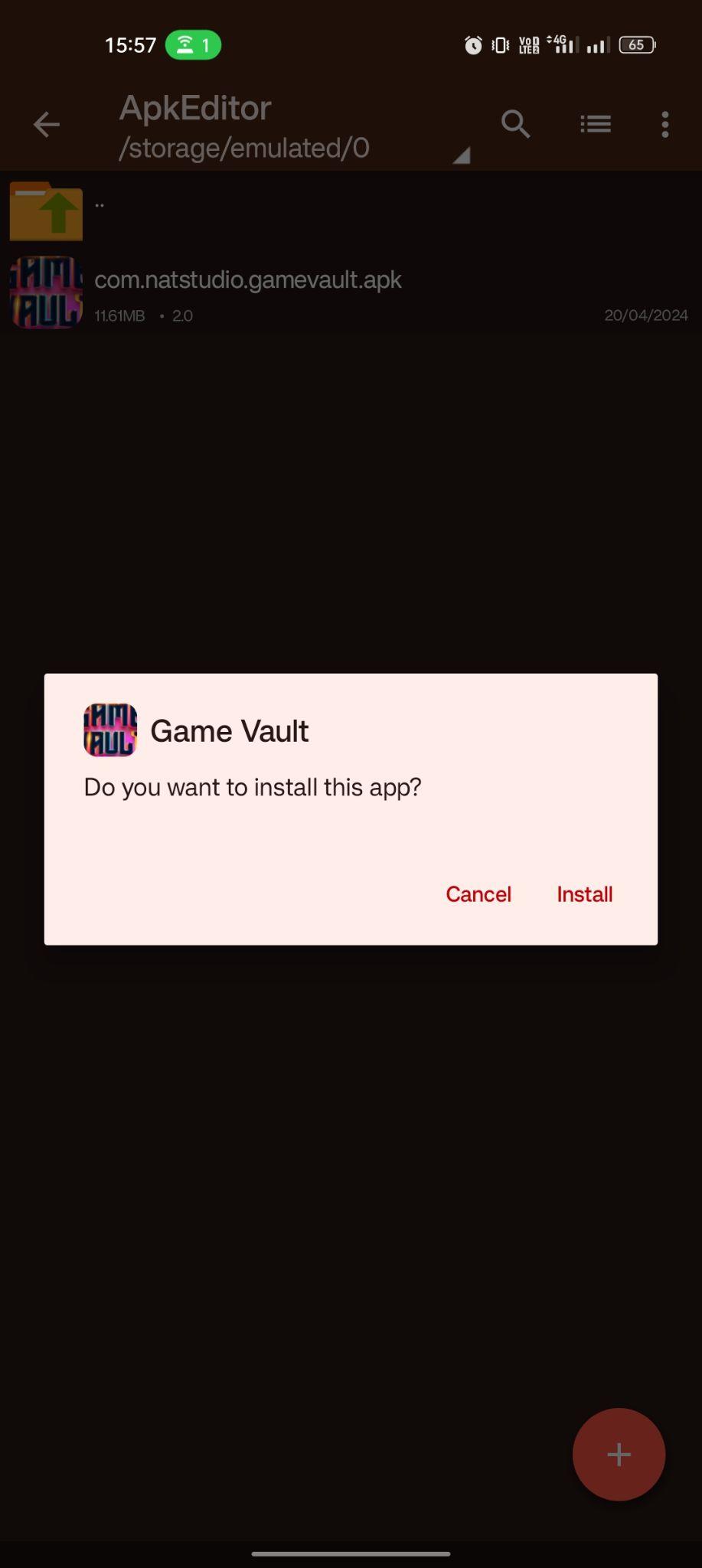 click on install