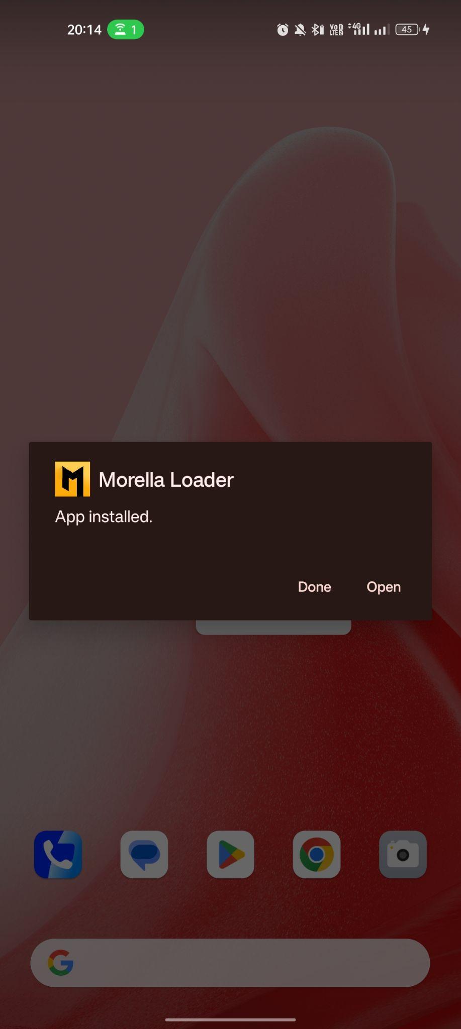 Morella apk installed