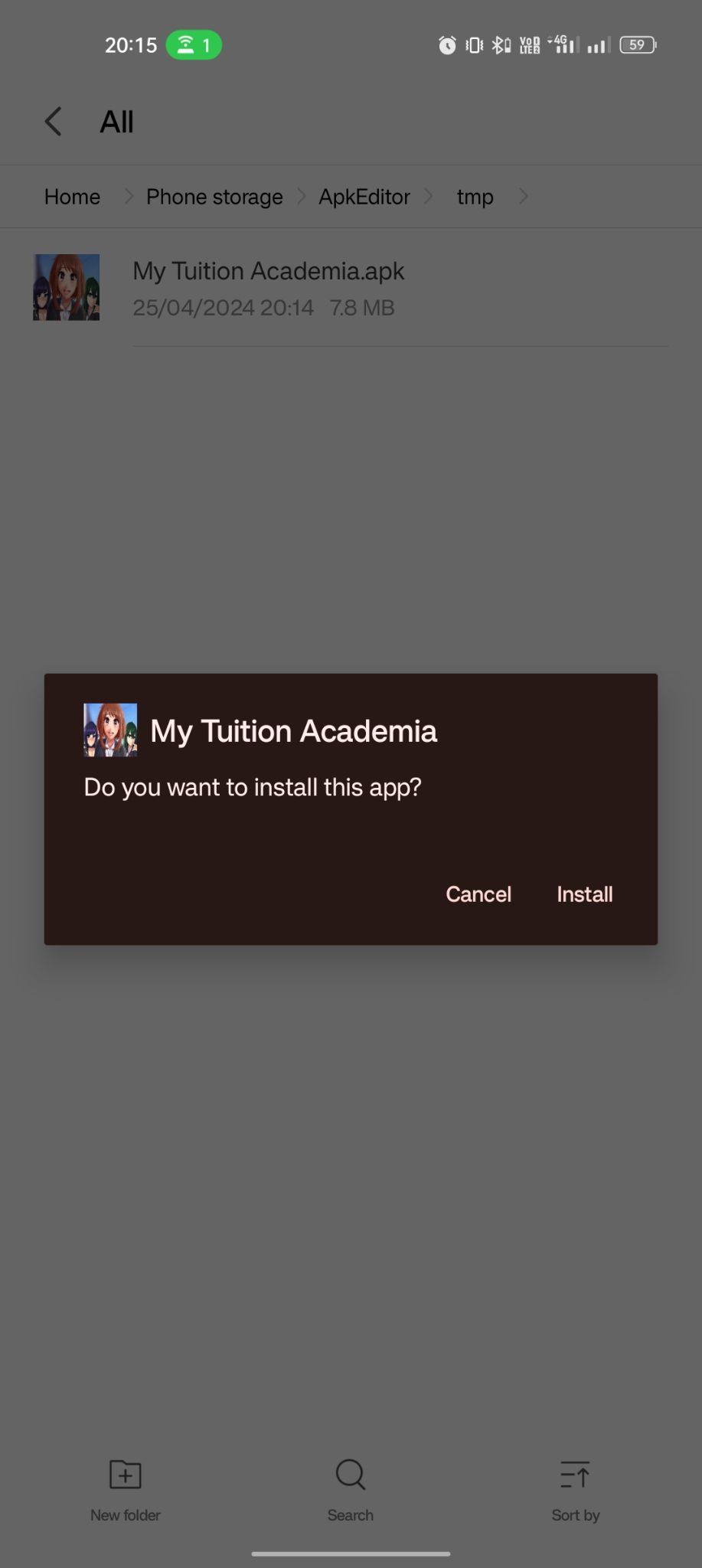 click on install