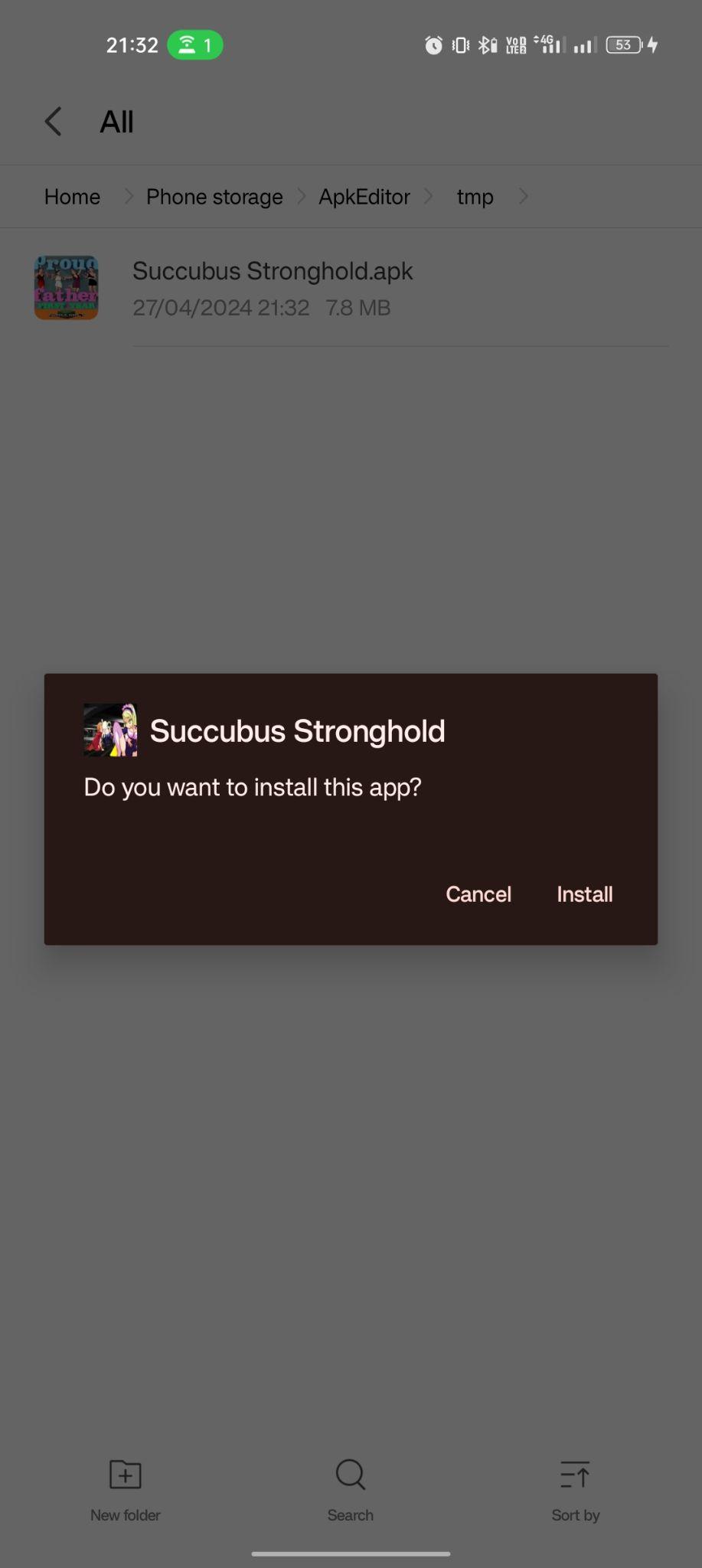 click on install