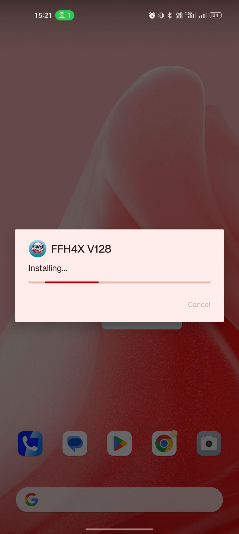 FFh4X Injector apk installing