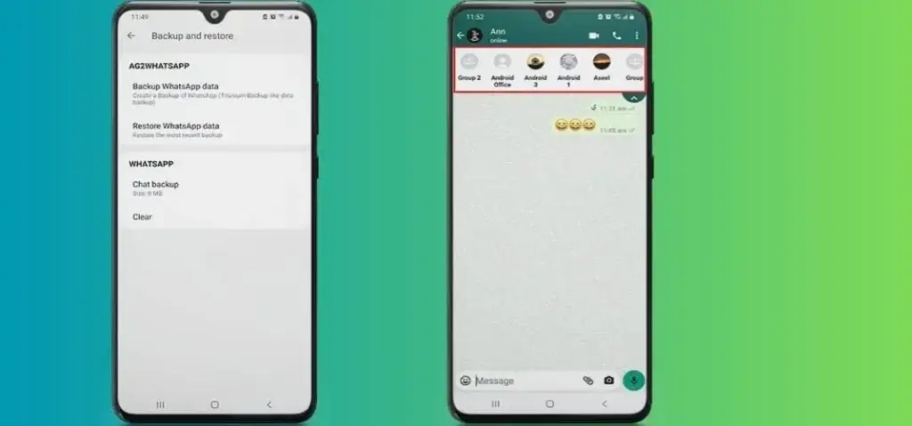 AG3 WhatsApp screenshot