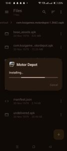 Motor Depot apk installing