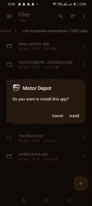 click on install