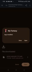 My Fantasy apk installed