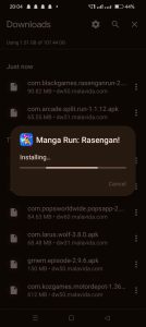 Manga Run apk installing