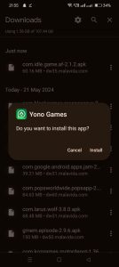 click on install