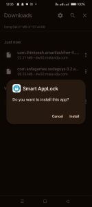 click on install