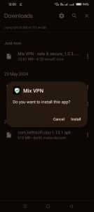 click on install