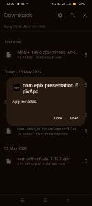MGM+ apk installed