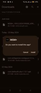 click on install