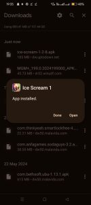 Ice Scream apk installed