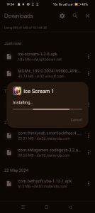Ice Scream apk installing