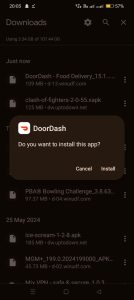 click on install