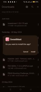click on install