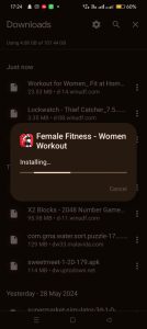 Female Fitness apk installing