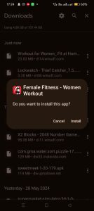 click on install