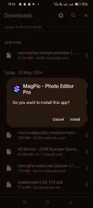 click on install