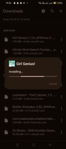 Girl Genius apk installing