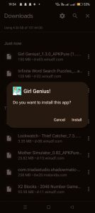 click on install