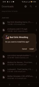 click on install