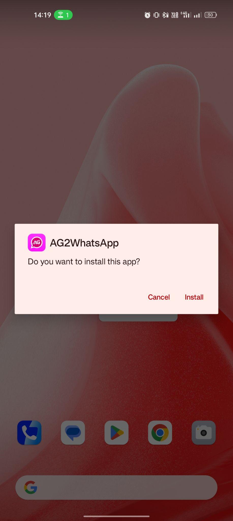 click on install