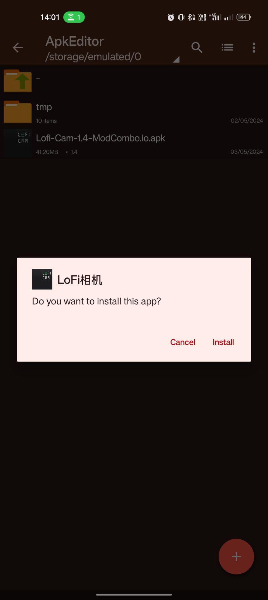click on install