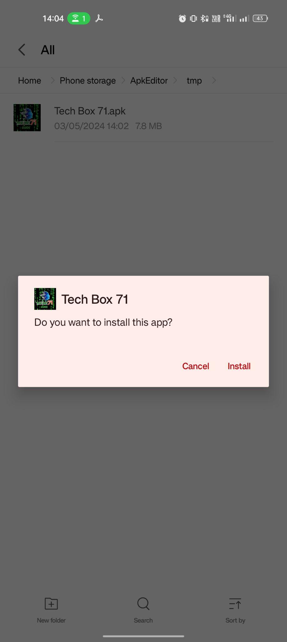 click on install
