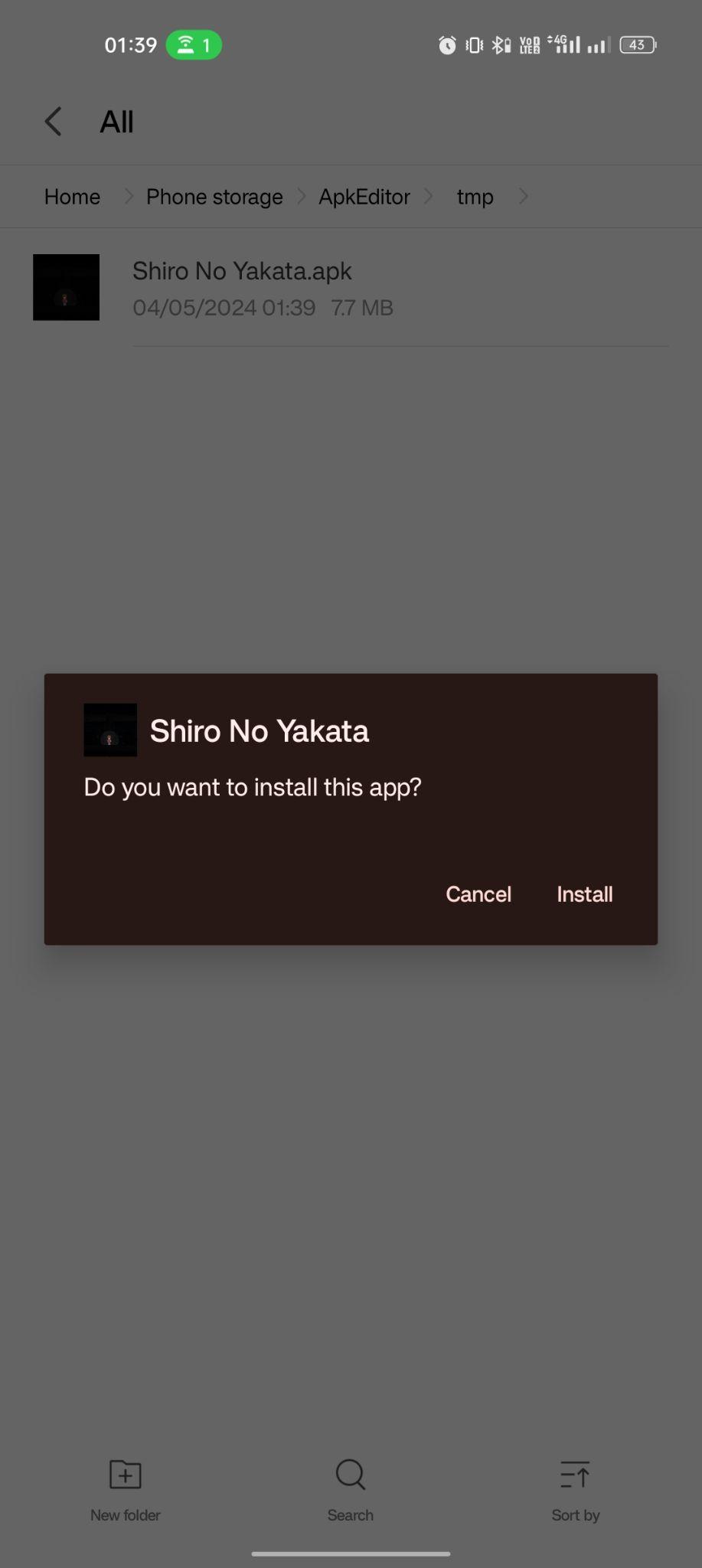 click on install
