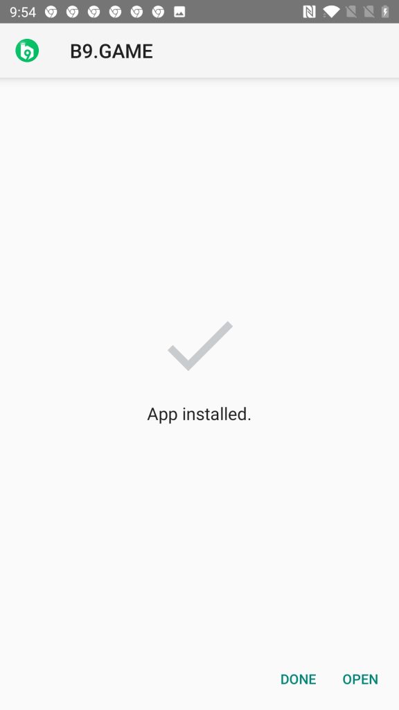 B9 Game Installed
