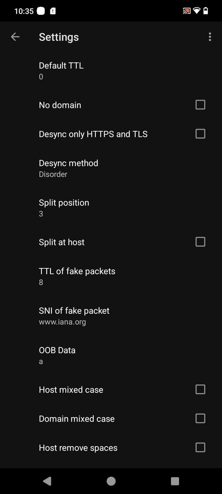 Byedpi screenshot