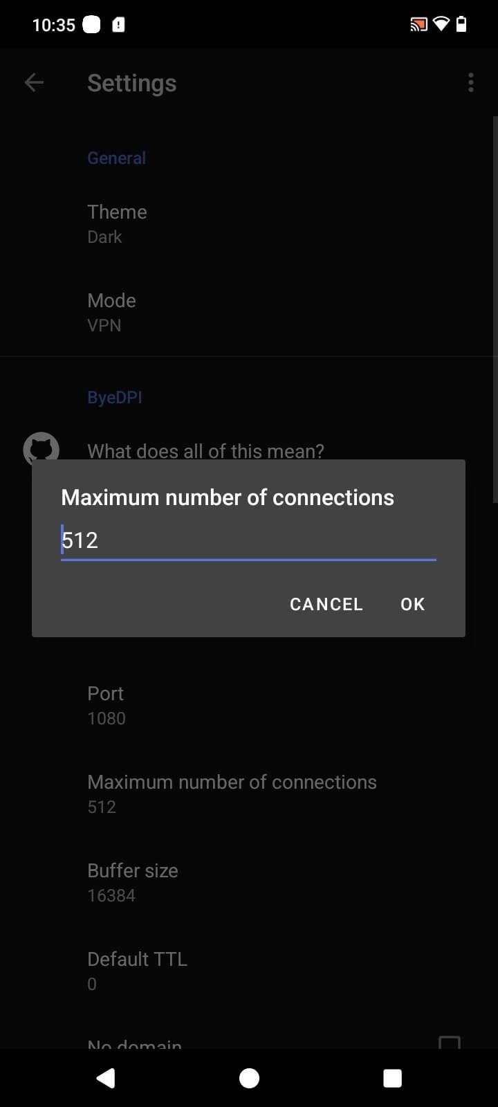 Byedpi screenshot