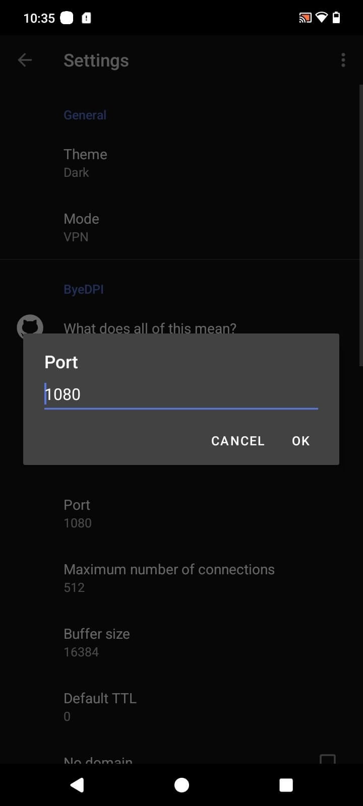 Byedpi screenshot