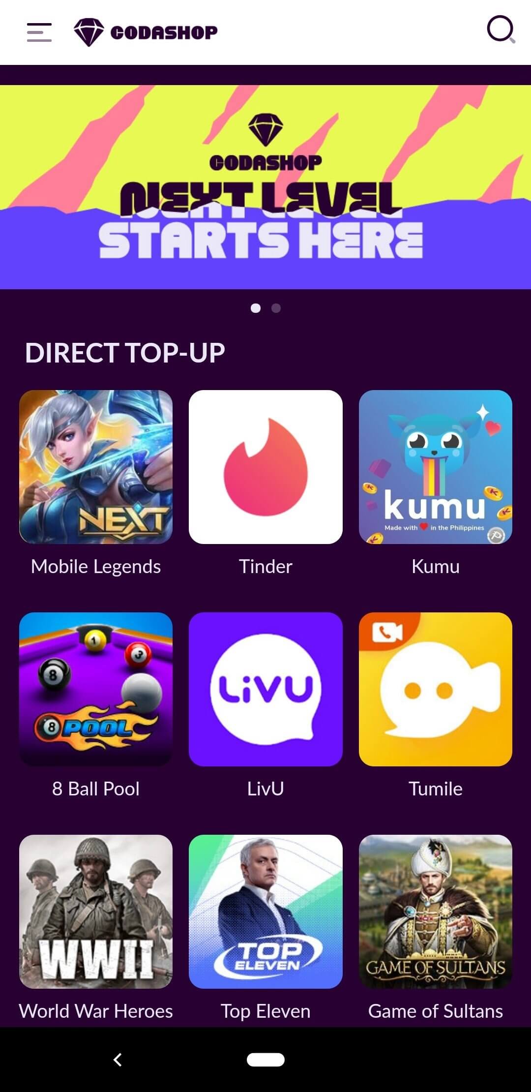 Codashop screenshot