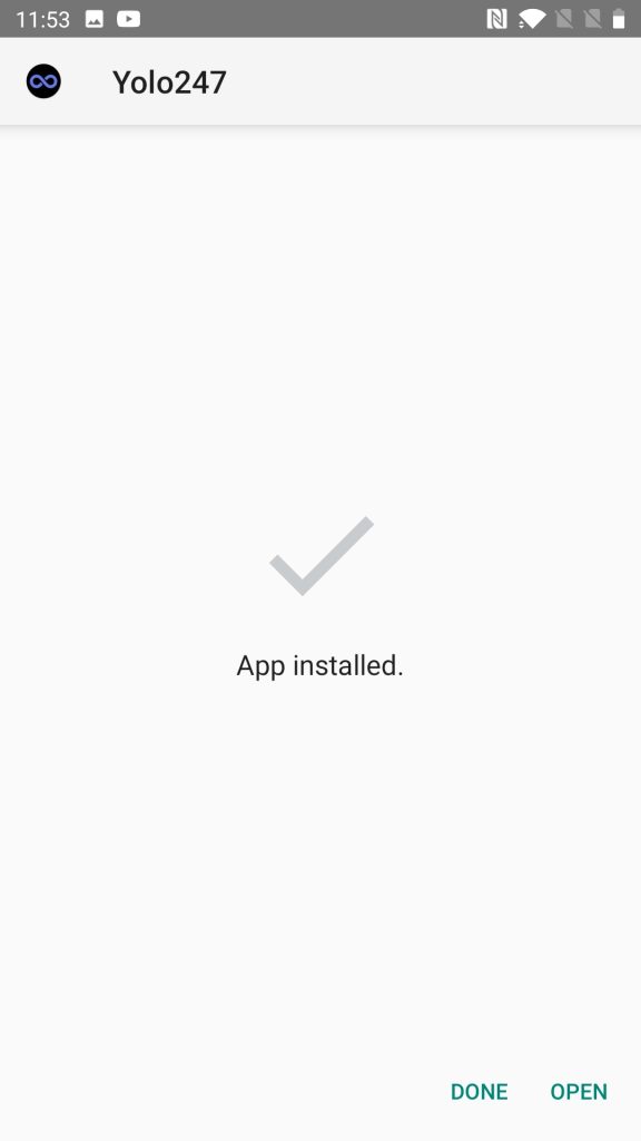 Yolo247 app installed