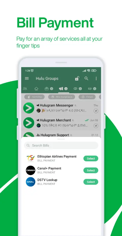 Hulugram Messenger screenshot