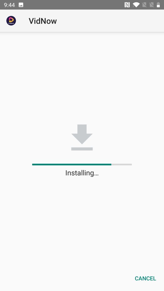 VidNow APK installing