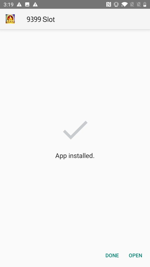 9399 Slot APK installed