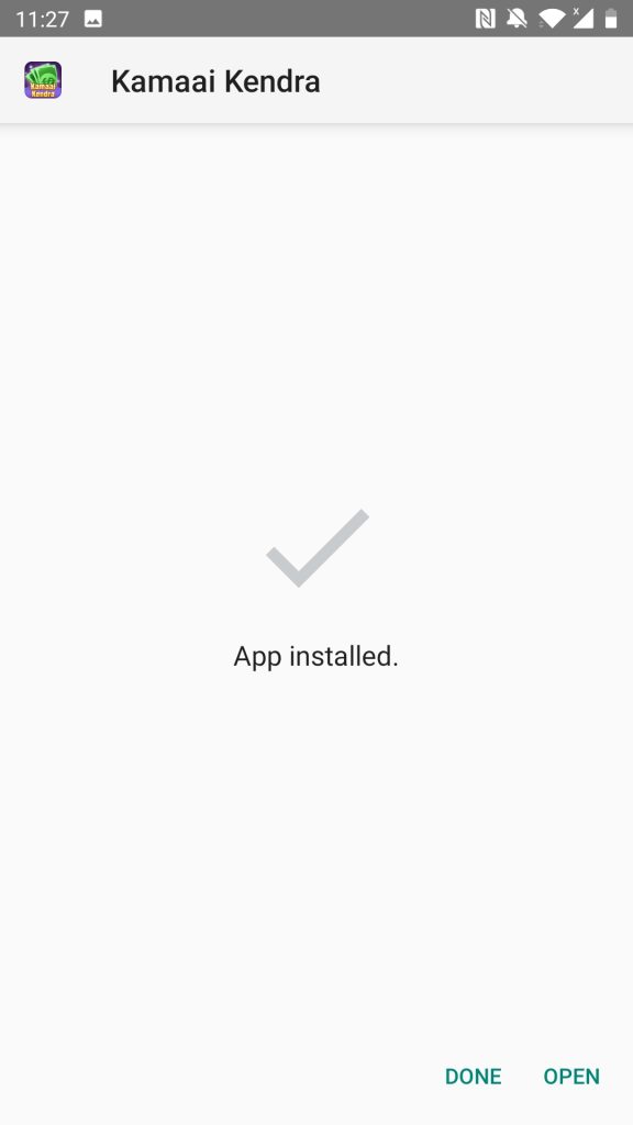 Kamai Kendra APK installed