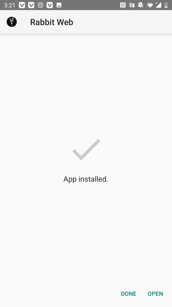 Rabbit Web APK installed