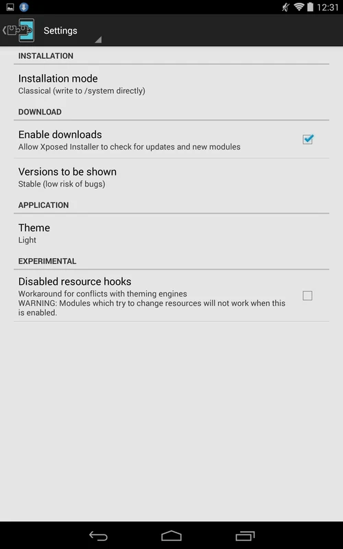 Xposed Installer screenshot