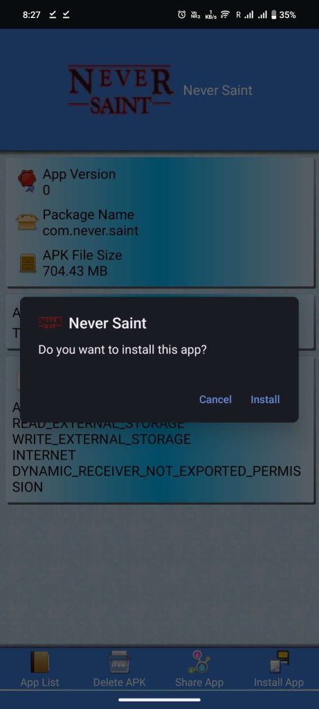 install Never Saint APK