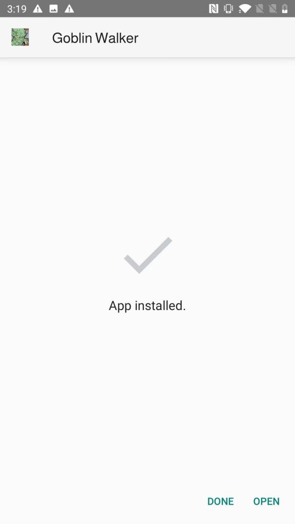 Goblin Walker APK installed